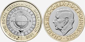 2 Pounds 2025 Royal Observatory Greenwich British Coin