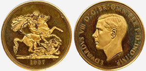 Edward VIII 13-coin proof set - 5 pounds