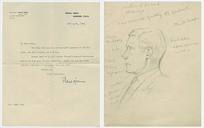 Sketch of Edward VIII by Humphrey Paget