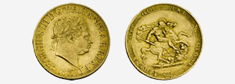 The kings portrait on the 1817 gold Sovereign was also the work of Benedetto Pistrucci.