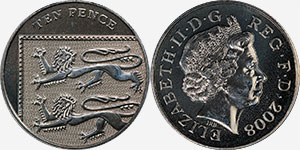 10 pence 2008 Royal Arms - British Coins