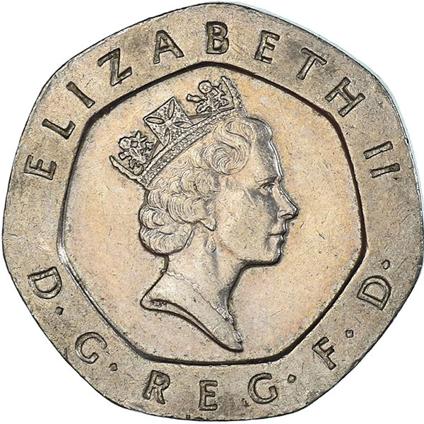 20 Pence 1992 Large Head British Coins
