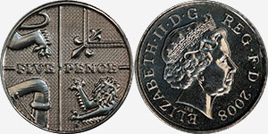 5 pence 2008 Royal Arms - British Coins