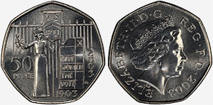 50 Pence Suffragettes - British Coins