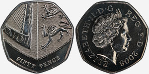 50 pence 2008 Royal Arms - British Coins
