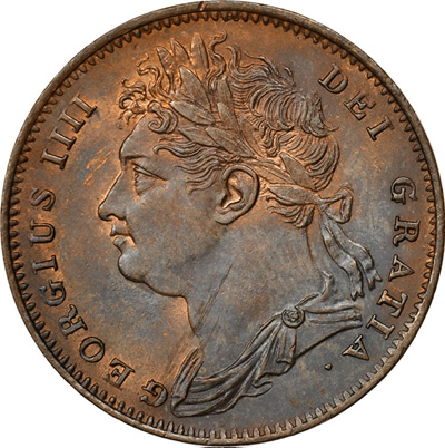 1826 Farthing - Large Head - British Coins