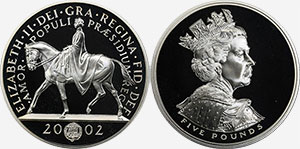 5 Pounds 2002 Silver Golden Jubilee British Coins