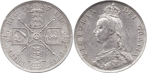 Florin 1887 - Jubilee Head - British Coins Price Guide and Values