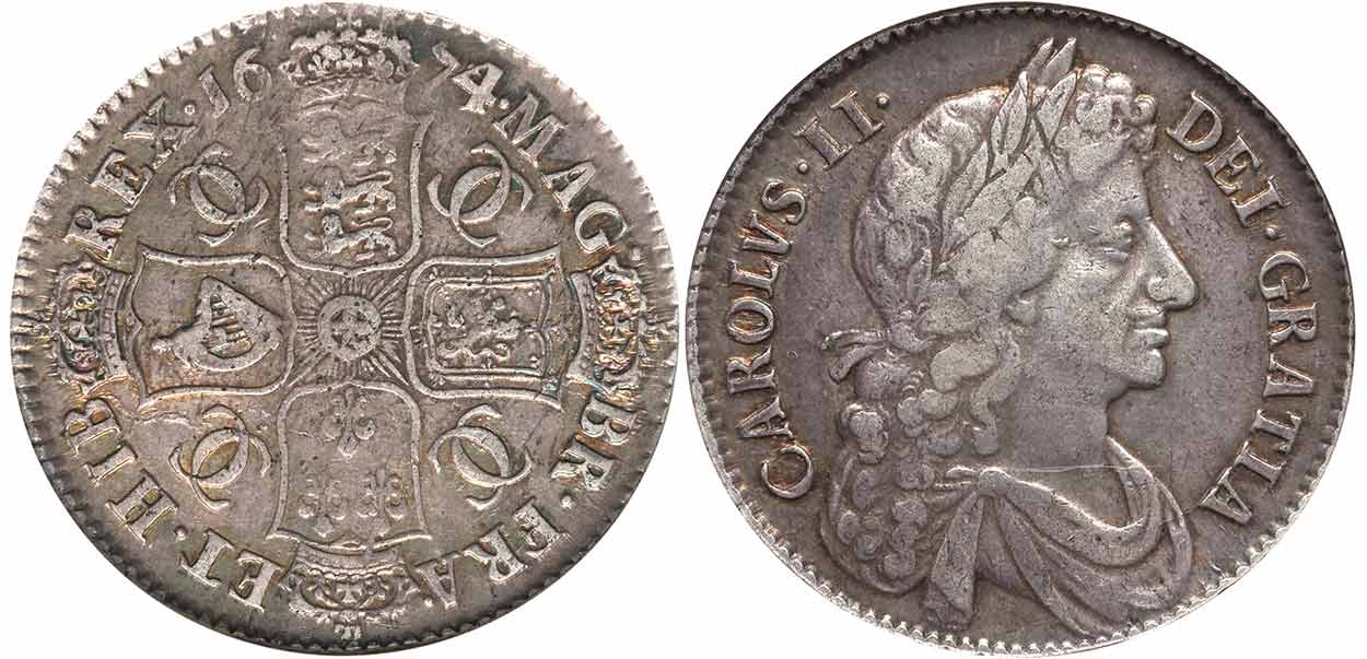 Half Crown 1674 - United Kingdom coin