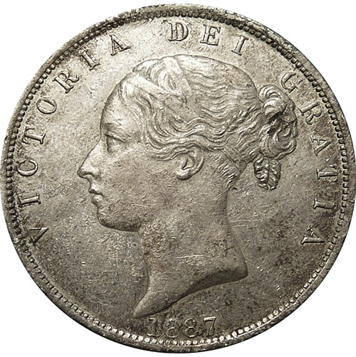 Half Crown 1887 - Young Head - British Coins Price Guide and Values