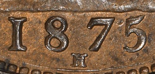 Half penny 1875 - H - Great Britain coins - United Kingdom