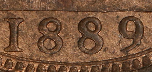 Half penny 1889 - 9 over 8 - Great Britain coins - United Kingdom