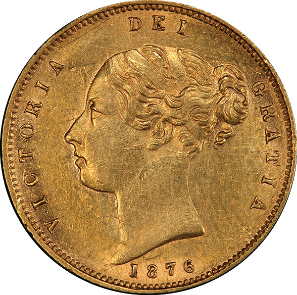 Half Sovereign 1876 - Third Head - British Coins