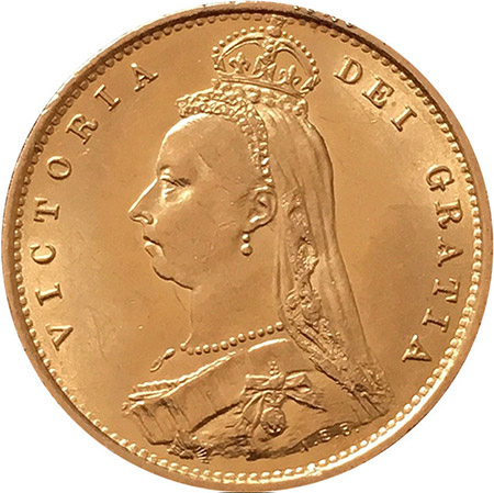 Half Sovereign 1893 - Jubilee Head - British Coins