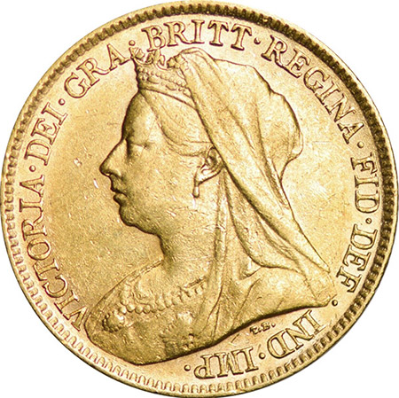 Half Sovereign 1893 - Old Head - British Coins