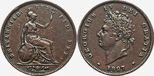 British Penny 1827 - Circulation coin
