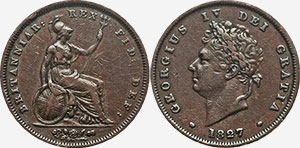 British Penny 1827 - Circulation coin