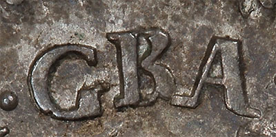 British 3 pence 1701 - GBA instead of GRA