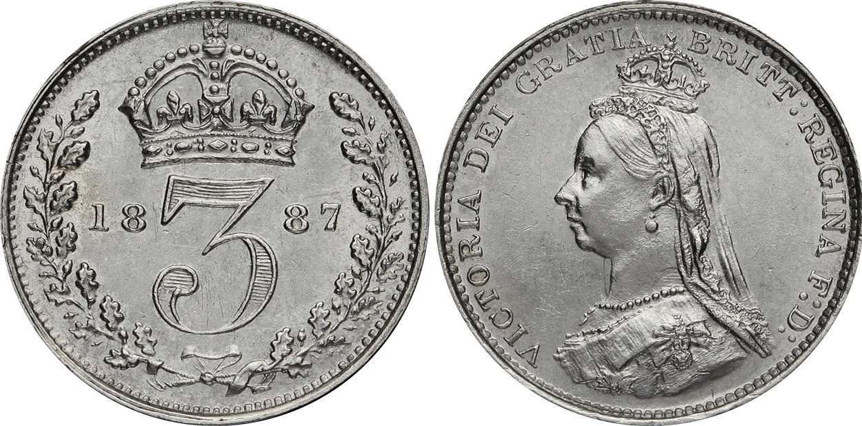 Threepence 1888 - United Kingdom coin