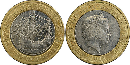 2 Pounds 2011 Mary Rose British Coin