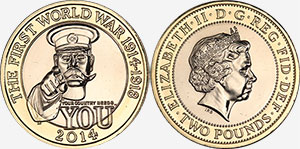 2 Pounds 2014 WWI Outbreak British Coins