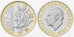 British 2 Pounds 2024 Charles III