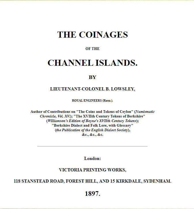 The Coinages of the Channel Islands