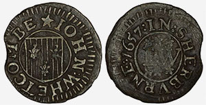 John Whetcombe Sherborne 1657 Armorial Token
